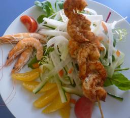 Jeff1  Brochette de crevettes � l'orange